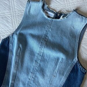 Zara patchwork denim dress